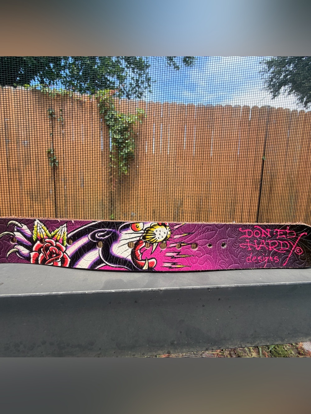 Vintage Y2K ED HARDY Leather Tattoo Belt